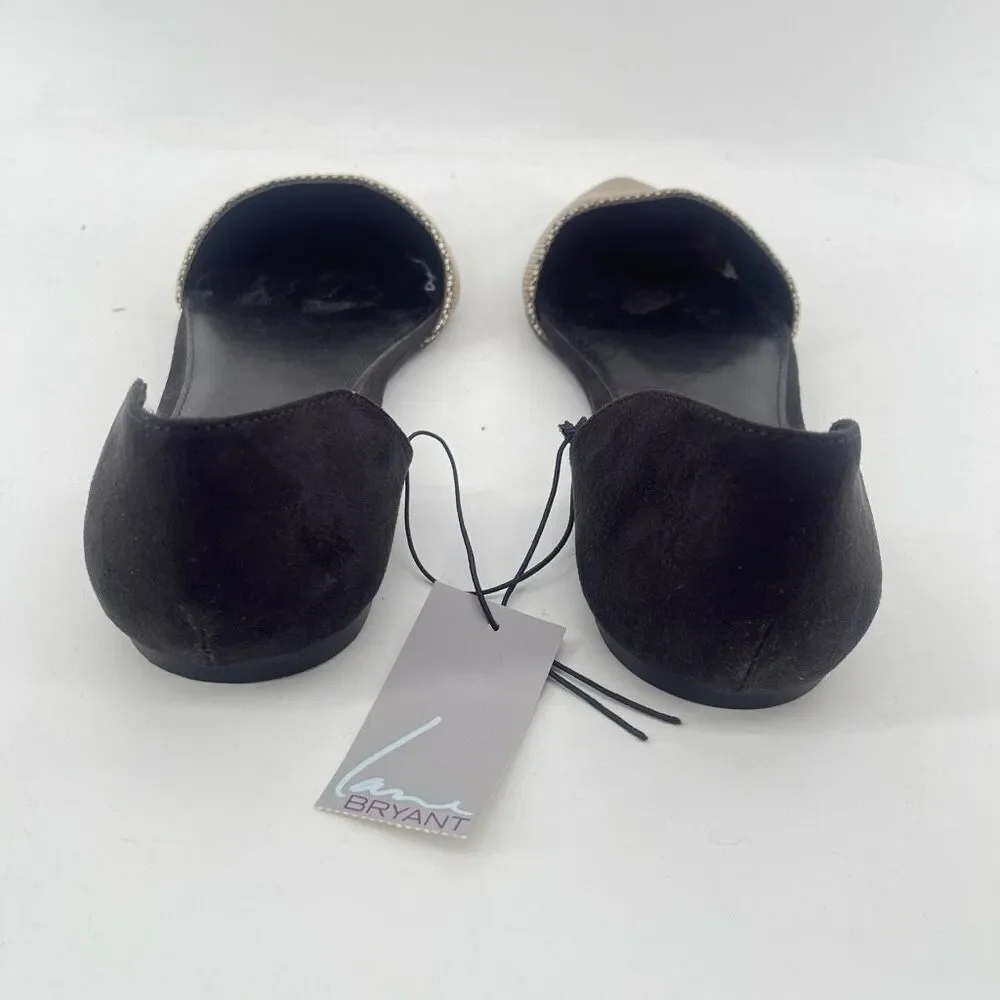 Lane Bryant Metallic D’Orsay Flats Pointed Toe Gold Black NWT Size 10